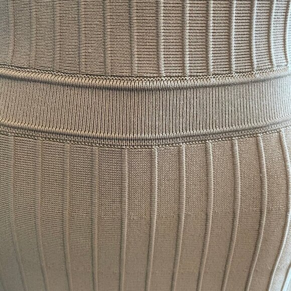 Pink Tartan Stretch Ballet Dress Fit & Flare Ribbed Viscose Nylon Camel/Tan XS - Picture 8 of 15